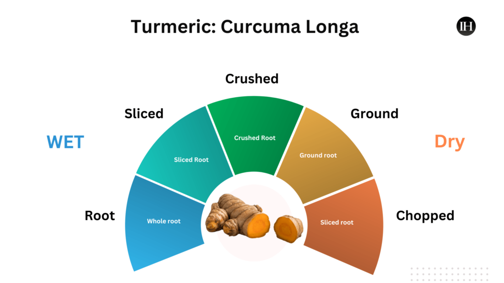 An illustrative flow chart of Turmeric and types of processing methods