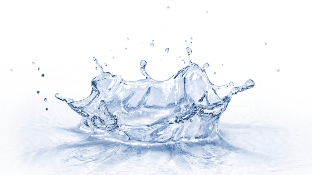 An illustrative image of water dropping on white background