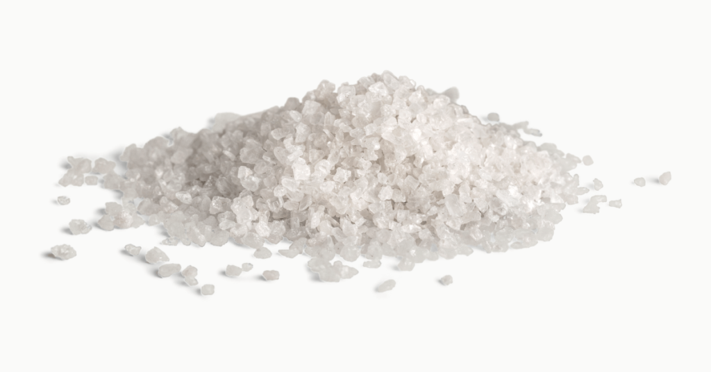 A pile of coarse rock salt