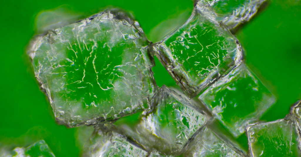 Microscopic view of sodium chloride crystals 